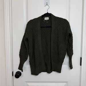 Universal Thread Olive Green Cable Knit Open-Front Cardigan
